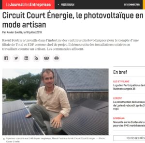 Energie-Renouvelable-Article Journal des Entreprises-Cicuit Court Energie